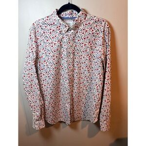CACTUS MAN RICKY SINGH Mens Floral Print Button Shirt Long Sleeve‎ Cotton Size L